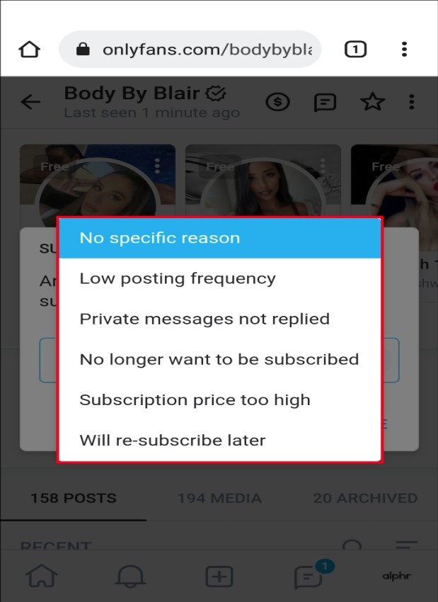 People cancel OnlyFans subscriptions for different reasons