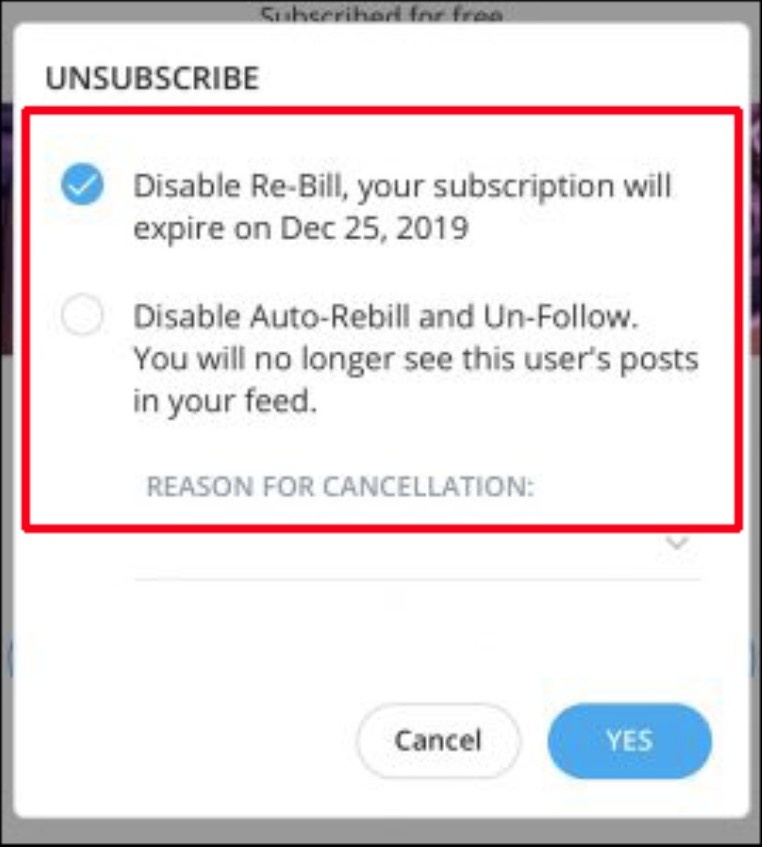Your onlyfans subscription stays active until the current billing cycle ends